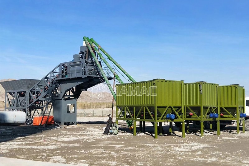 Silo semen horizontal untuk pabrik pencampuran mobile di Mongolia